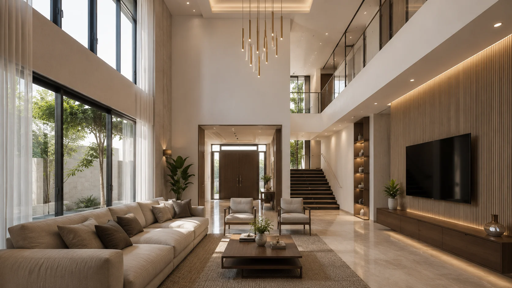 Desain Interior Rumah Luas Elegan & Sederhana